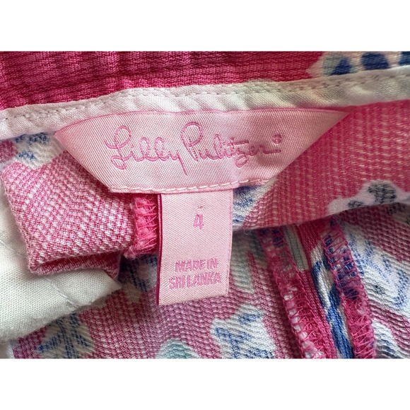 Lilly Pulitzer Preppy Coastal Addie Pocket Shorts Pink Samba Print SIZE 4 - Picture 2 of 9